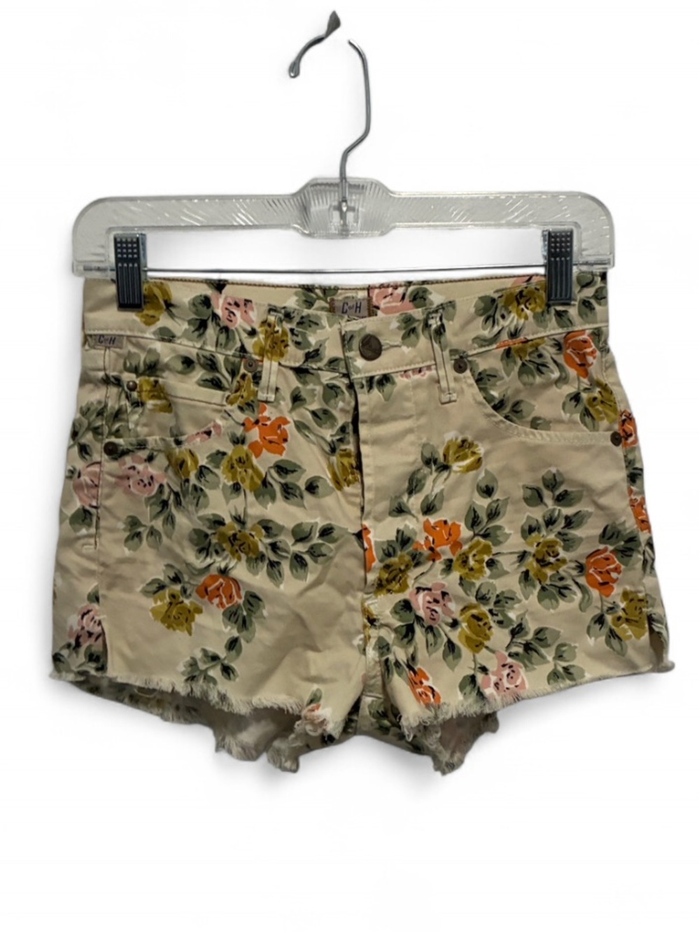 Citizens of Humanity Floral Print High-Waist Button Fly Shorts